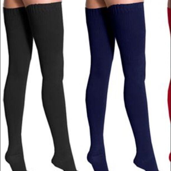 New American Apparel Black Thigh High Socks vintage original tall Y2K 2000s rare - Picture 2 of 9